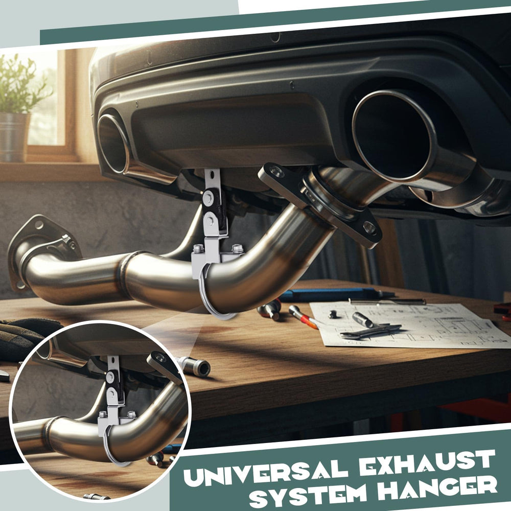 Geetery hanger mounted on tailpipe showing stable exhaust support