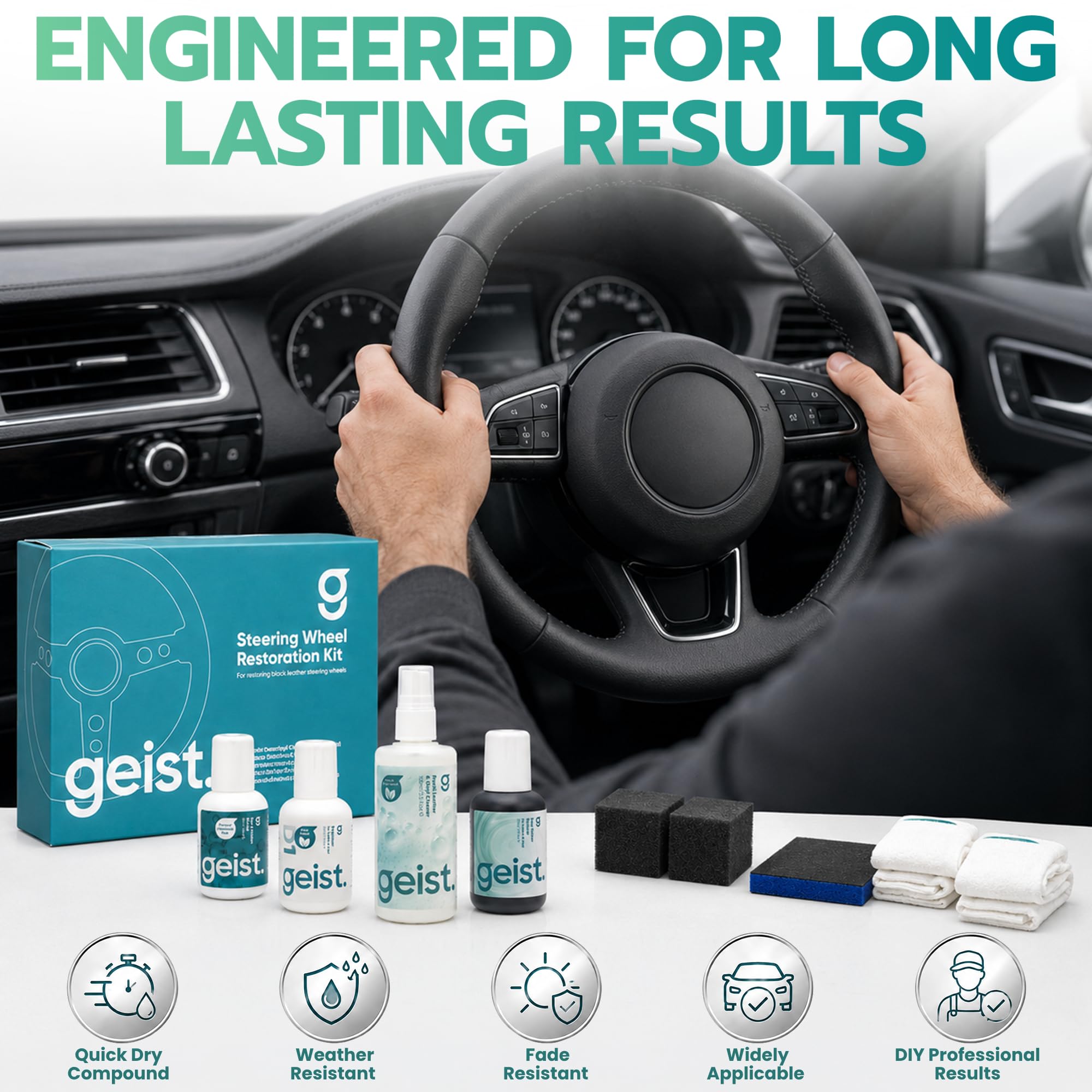 Geist before and after steering wheel comparison for visible renewal