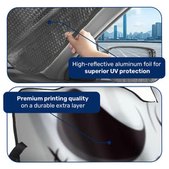 GENANY installed on a car windshield reducing glare and protecting interior