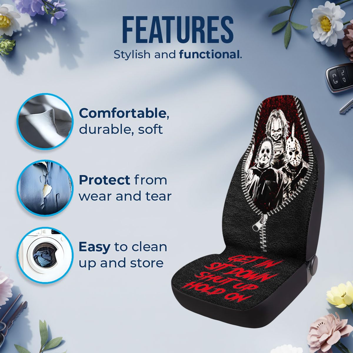 GENANY fabric care label and material tag indicating washable convenience