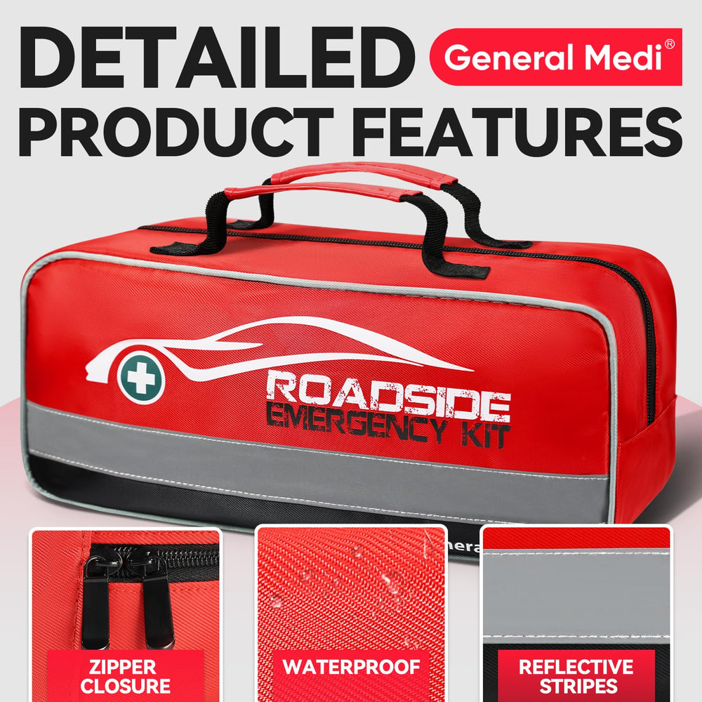 General Medi close-up of first-aid contents demonstrating wound care readiness benefit