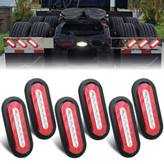 Generic front view of oval tail light showing brake and reverse clarity
