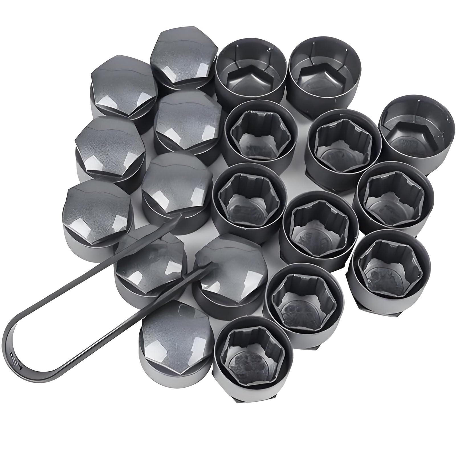 Generic Audi lug nut covers front packaging showing full kit and benefit