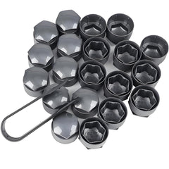 Generic Audi lug nut covers front packaging showing full kit and benefit