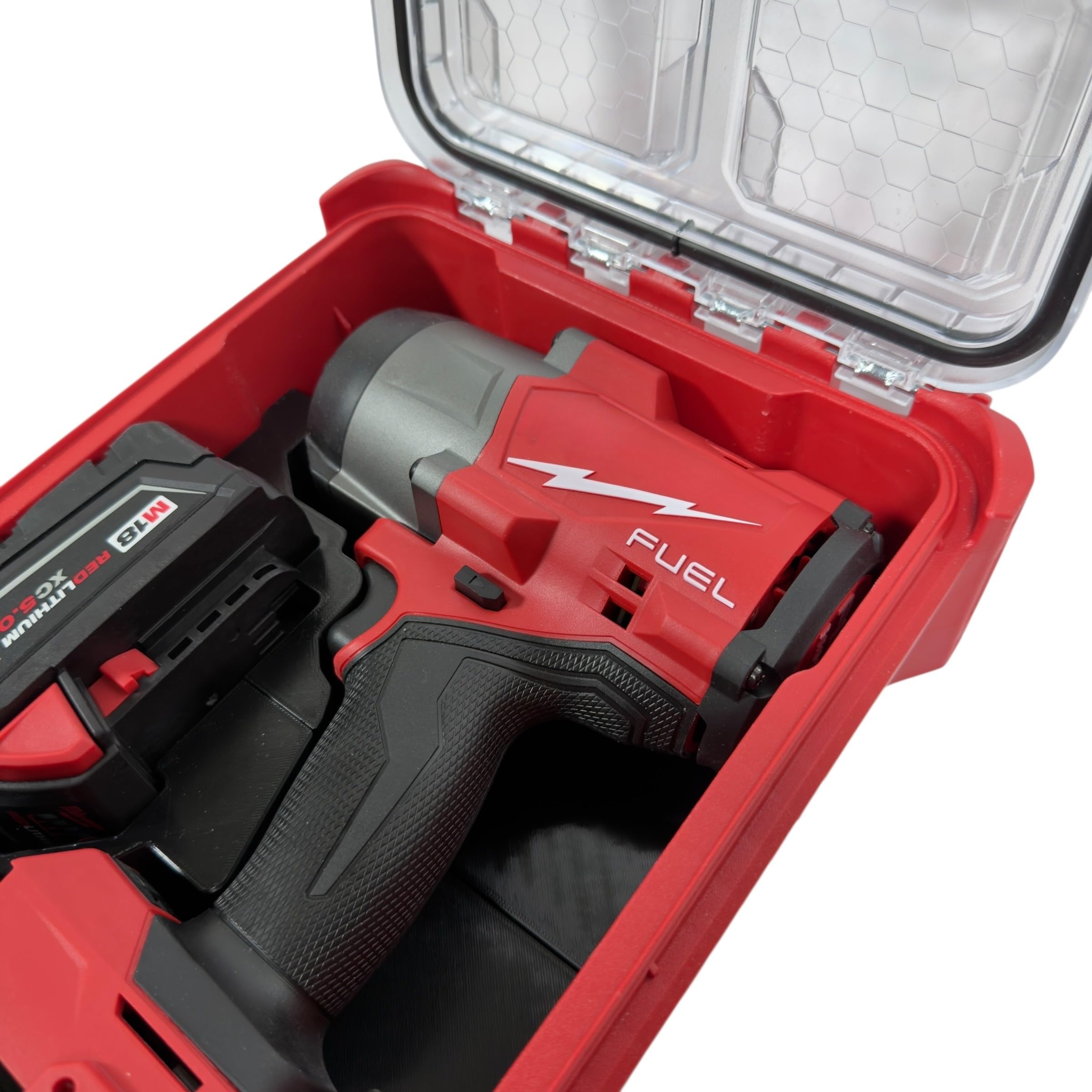 Generic battery and sockets compartments showing organized storage