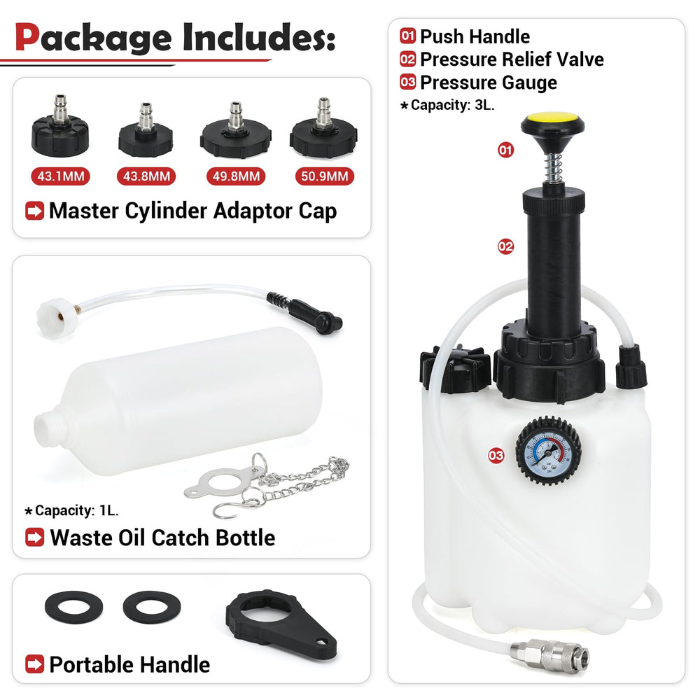 Generic brake bleeder portable wrench and hanging chain for hands-free work