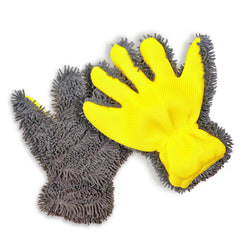 Generic chenille close-up of noodle fibers trapping dirt for scratch prevention