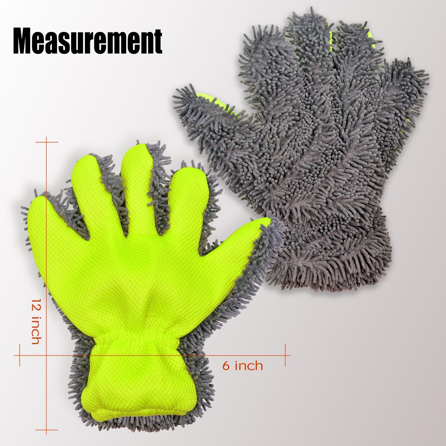 Generic chenille five-finger mitt on hand offering precise control and comfort