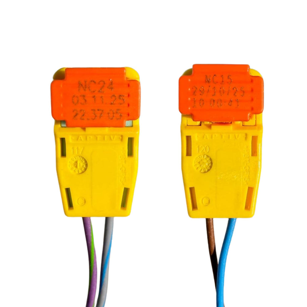 Generic connector terminal closeup highlighting precision contacts and improved conductivity benefit