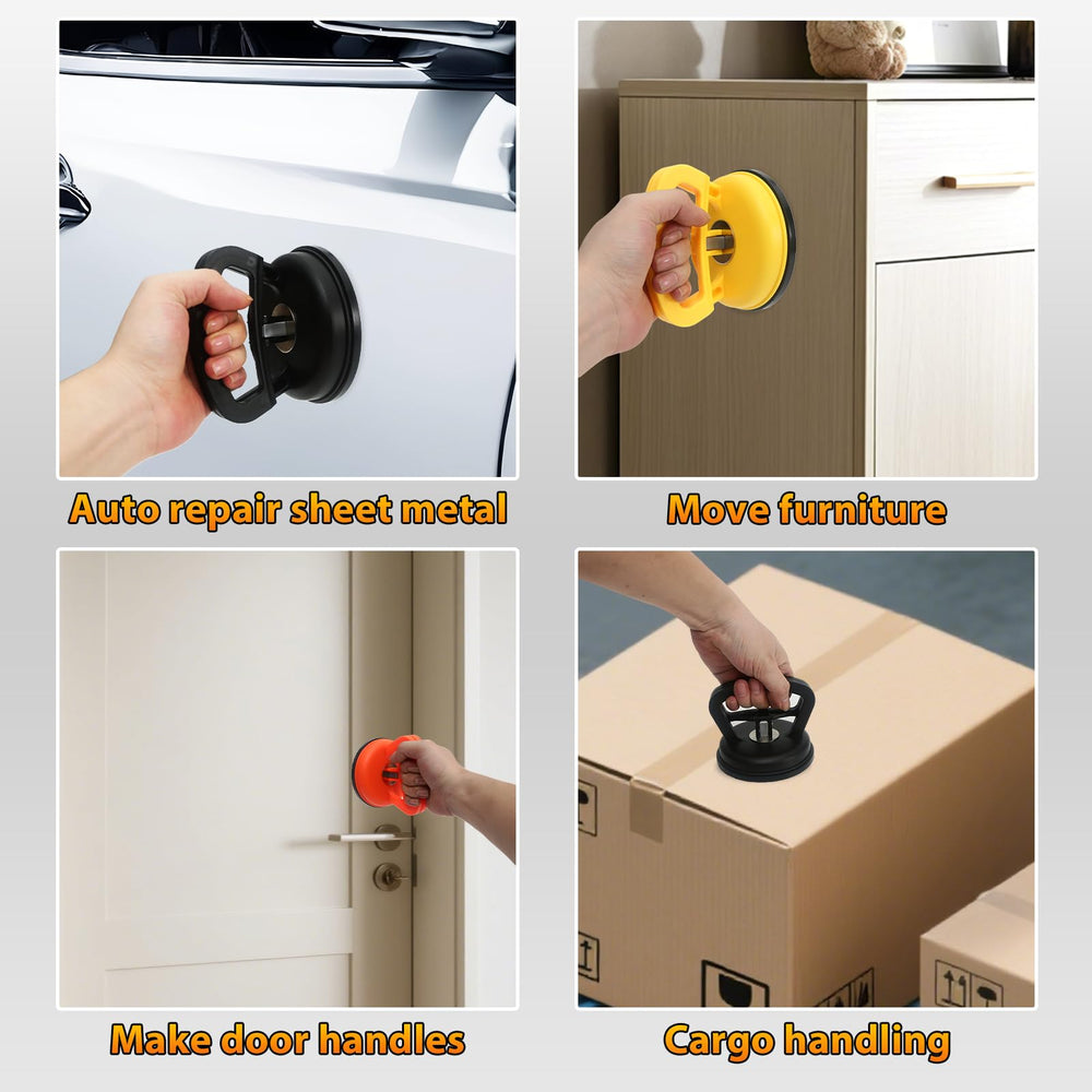 Generic dent puller handle detail highlighting ergonomic grip for controlled pulling