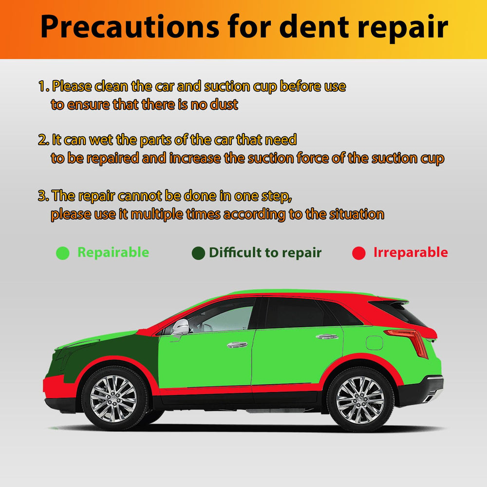 Generic dent puller on glass panel lifting smoothly to show multi-surface use