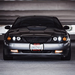 Generic brand frame installed on car front demonstrating upgraded look