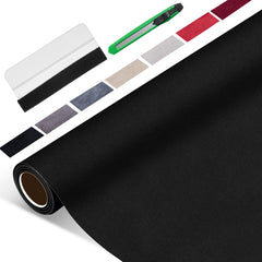 Generic front full sheet view of suede wrap showing smooth black finish and size benefit