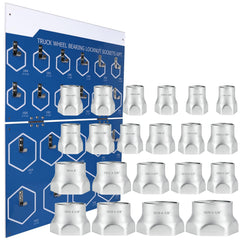 Generic front packaging and display board showing all 21 sockets for quick selection and organization