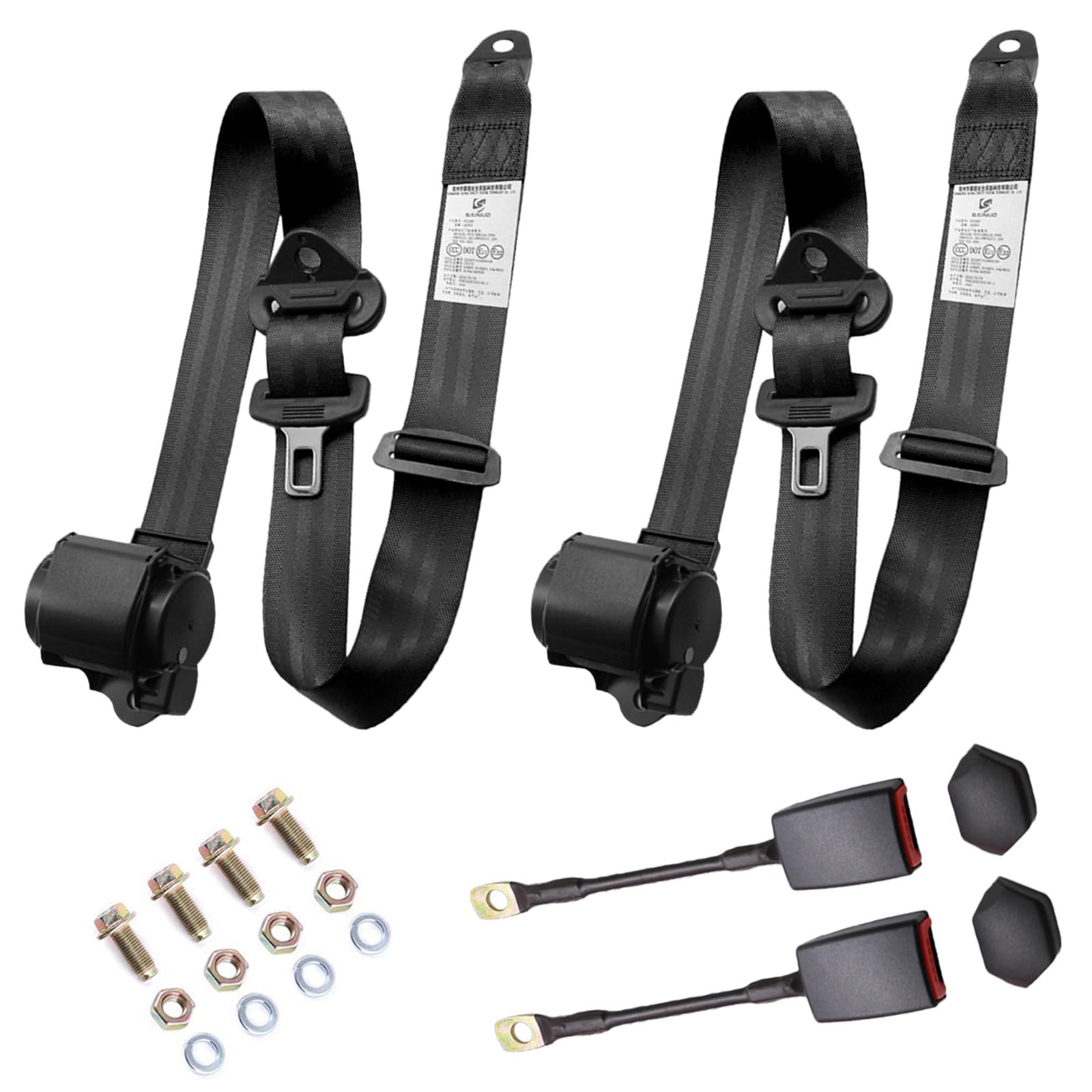 Generic front packaging view showing belt set and benefits of easy installation