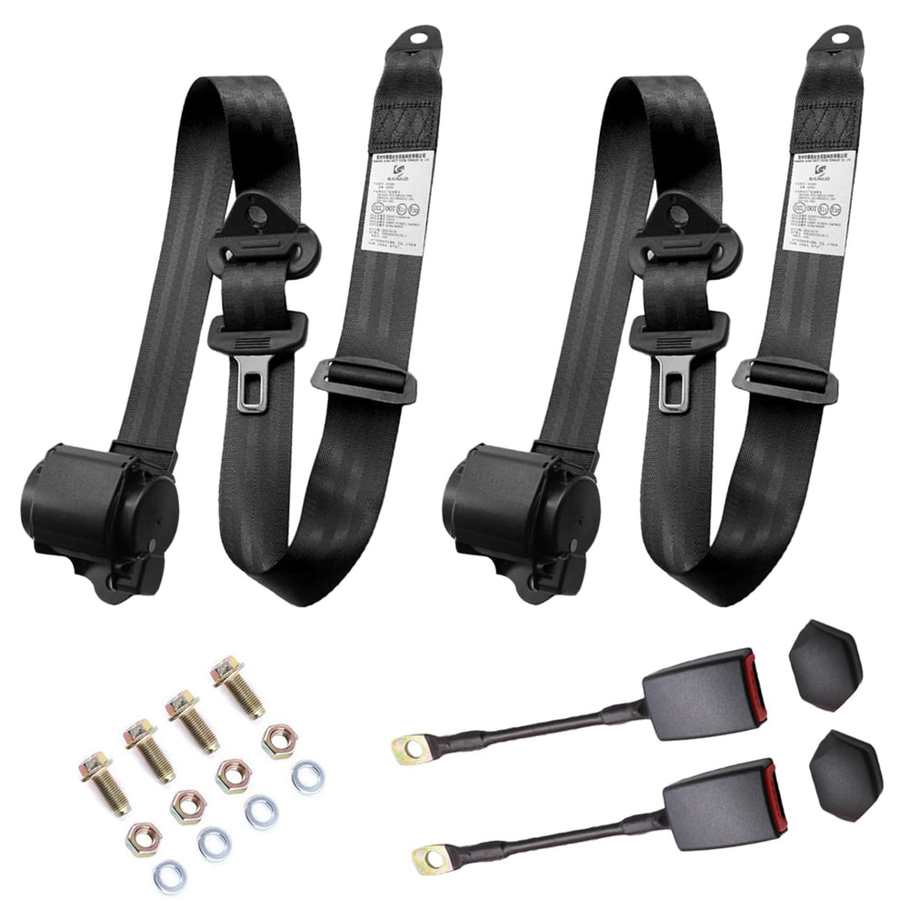 Generic front packaging view showing belt set and benefits of easy installation