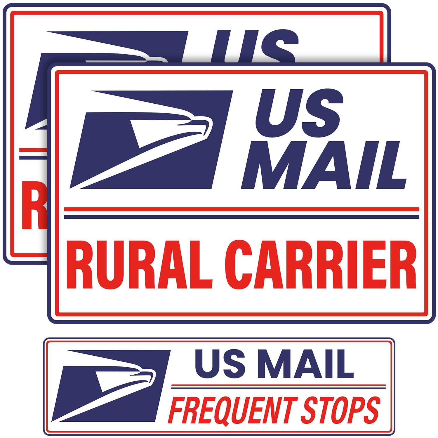Generic magnetic signs front view showing all three magnets and clear identification benefits