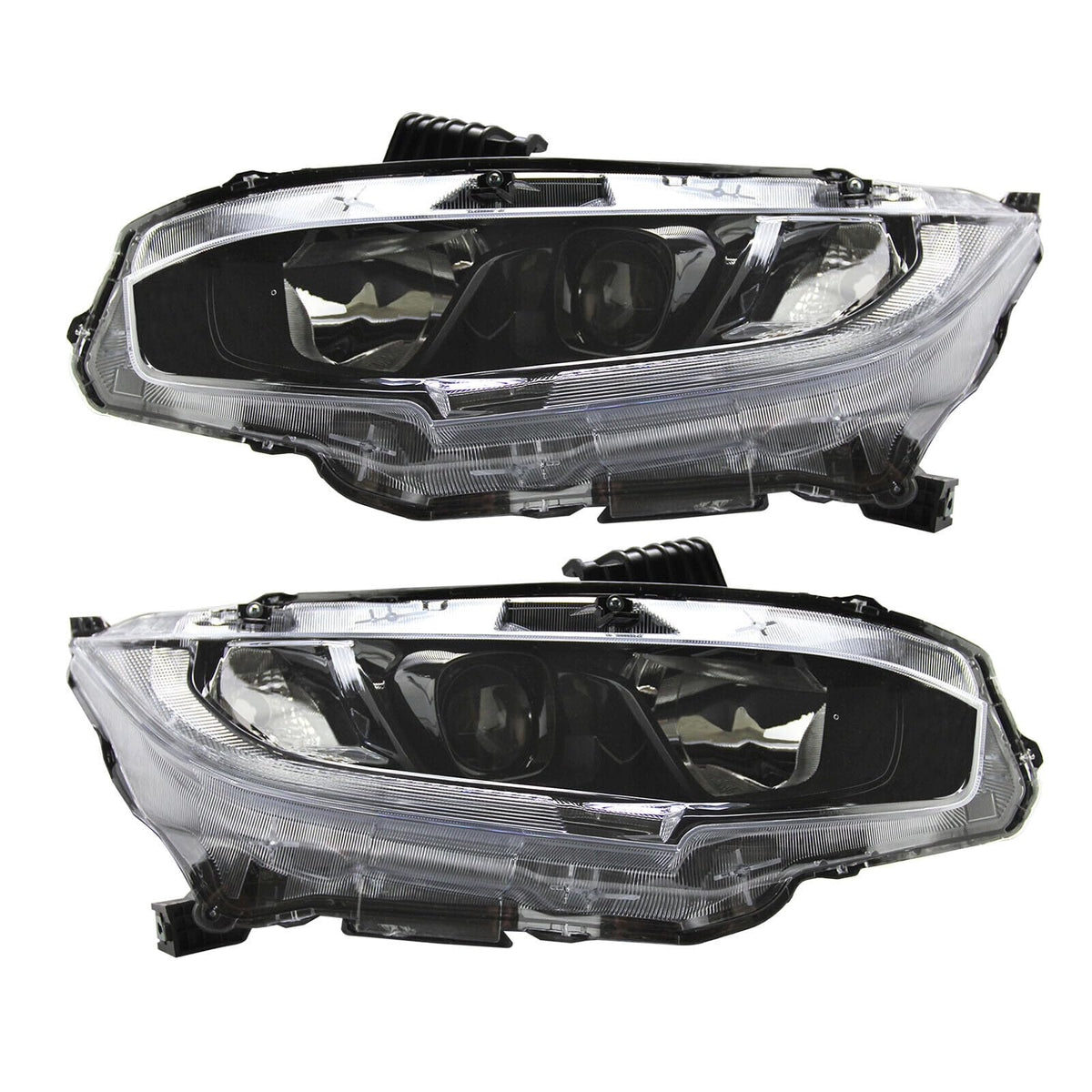 Generic projector headlight pair front view showing fit and finish benefit