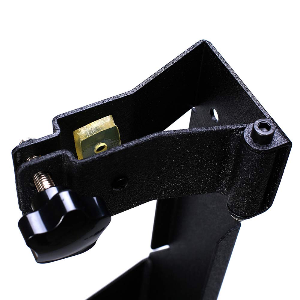 Generic rear mount bolted to Jeep JK tailgate hinge for secure fitment
