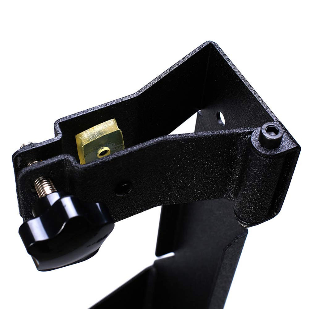Generic rear mount bolted to Jeep JK tailgate hinge for secure fitment