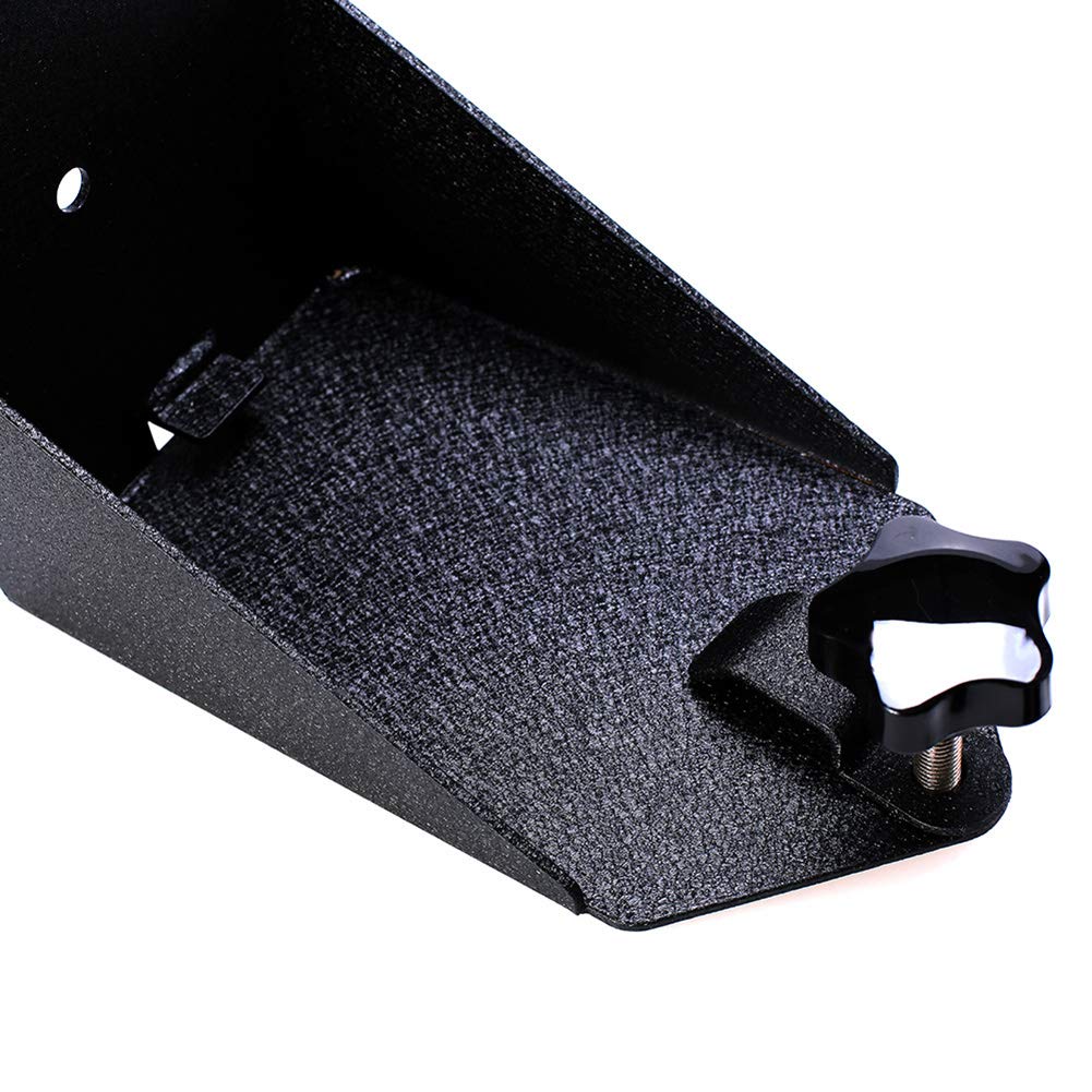 Generic rear mount holding a Hi-Lift jack showing stable two-point retention