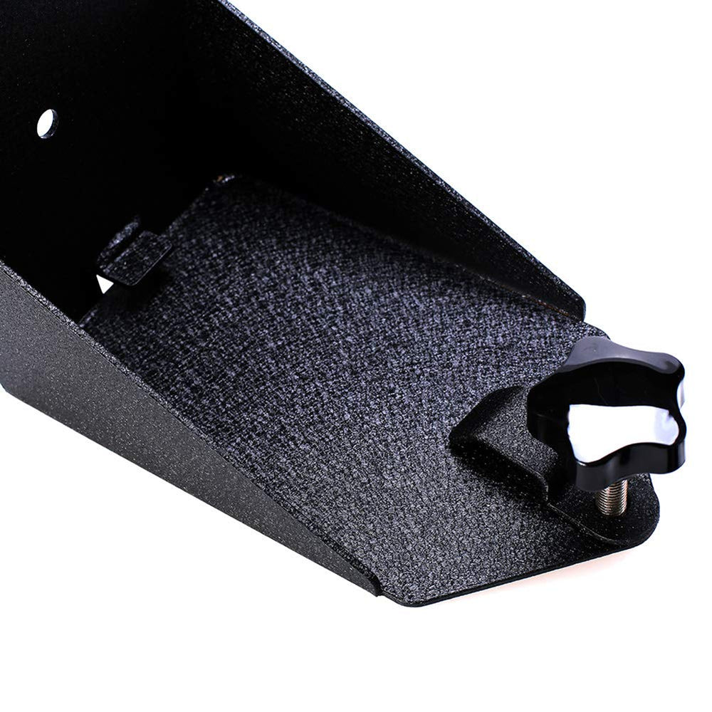 Generic rear mount holding a Hi-Lift jack showing stable two-point retention