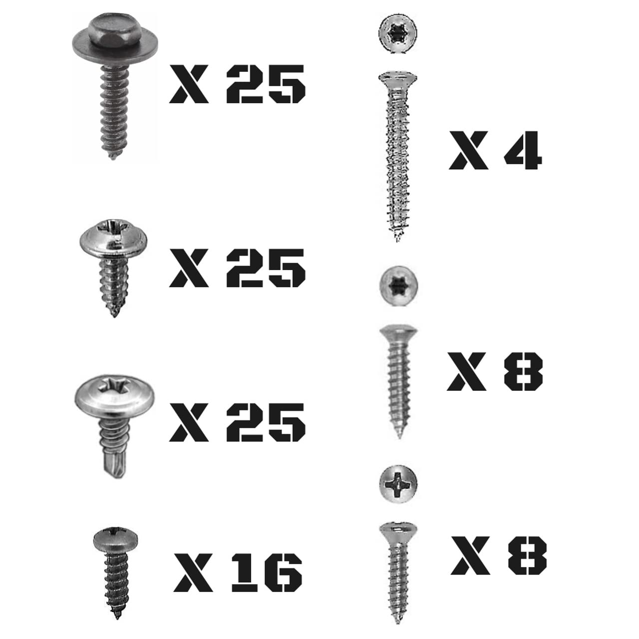 Generic kit laid out in engine bay demonstrating correct fastener choices and restoration benefit