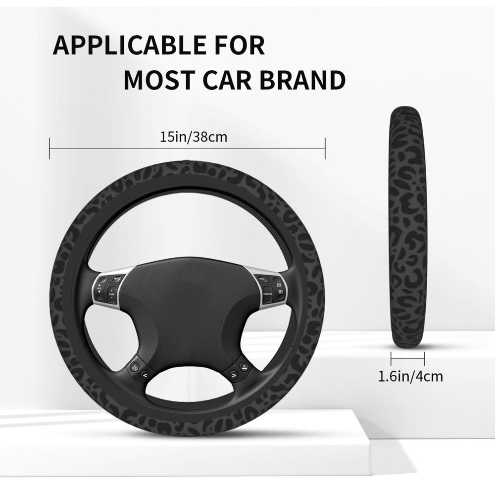 Generic steering wheel cover texture closeup showing breathable grip and comfort benefit
