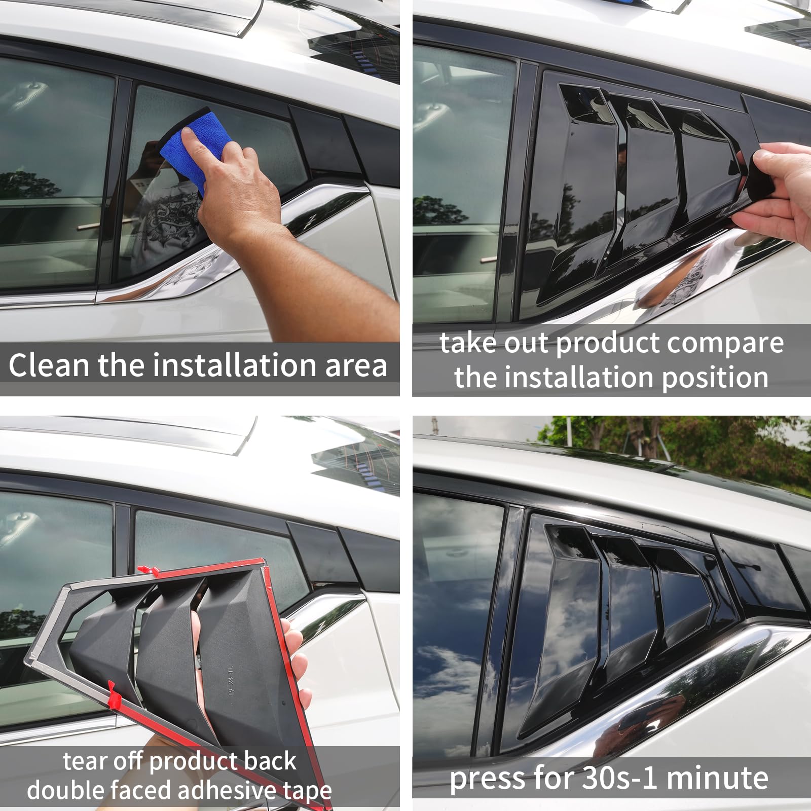 Generic louvers after wash demonstrating weather resistance and shine