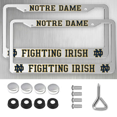Generic frame front view showing Notre Dame branding and durable silver finish