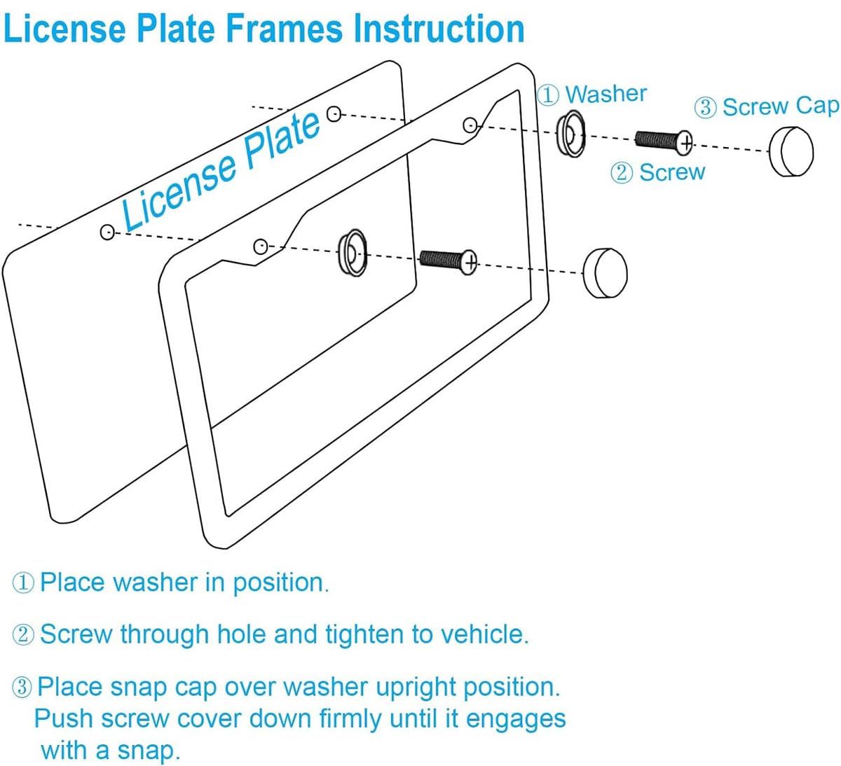 Included hardware and screwdriver with Generic frames for quick, secure installation