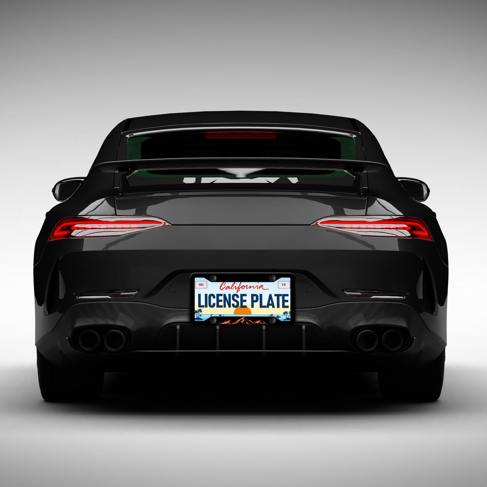 Generic rear-detail of frame edge protecting license plate corners