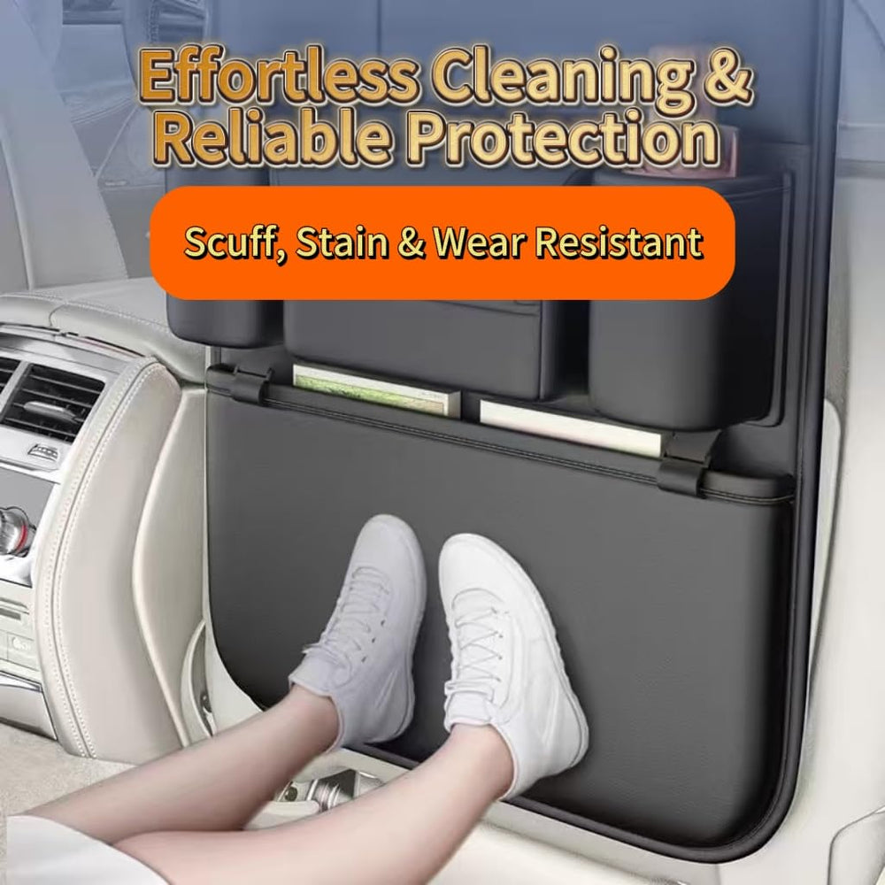Generic organizer mounted in car with passengers' items - brand reduces clutter
