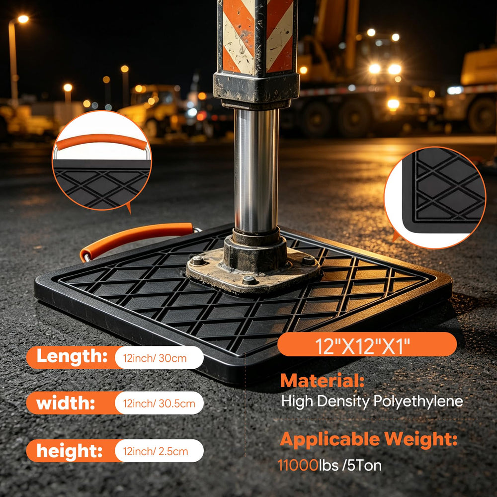 Generic outrigger pad rounded corner detail to prevent chipping and damage
