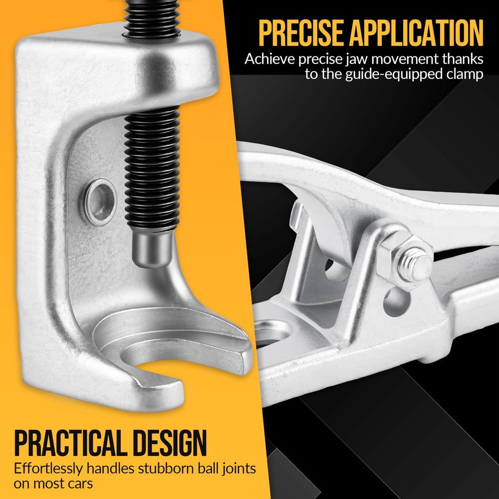 Generic pitman arm puller installed on steering arm demonstrating efficient extraction