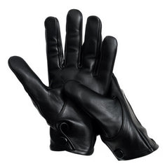 Generic sheepskin size comparison with leather-covered snap showing secure fit