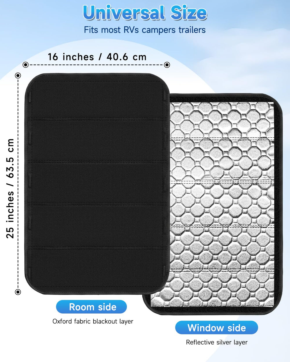 Generic brand next to ruler showing 25x16 size for correct fit benefit