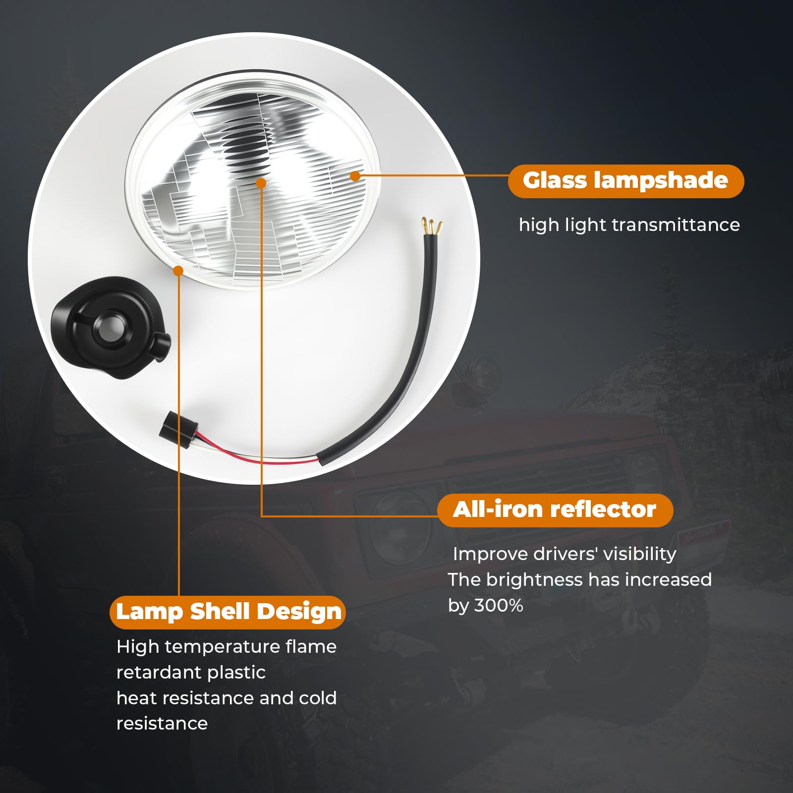Generic headlight next to ruler for scale, Generic brand confirms 7-inch fitment