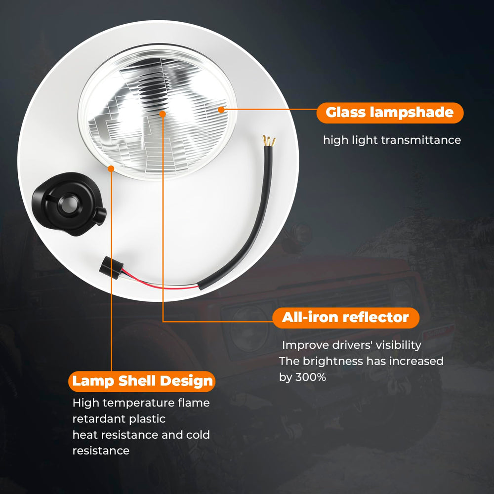 Generic headlight next to ruler for scale, Generic brand confirms 7-inch fitment
