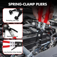 Generic swivel jaw pliers detail showing reach into tight engine spaces