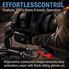 Generic throttle lock installed on Davidson handlebar demonstrating secure fit and easier control