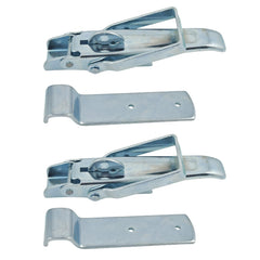 Generic brand trailer latch front view showing durable galvanized finish and mounting holes