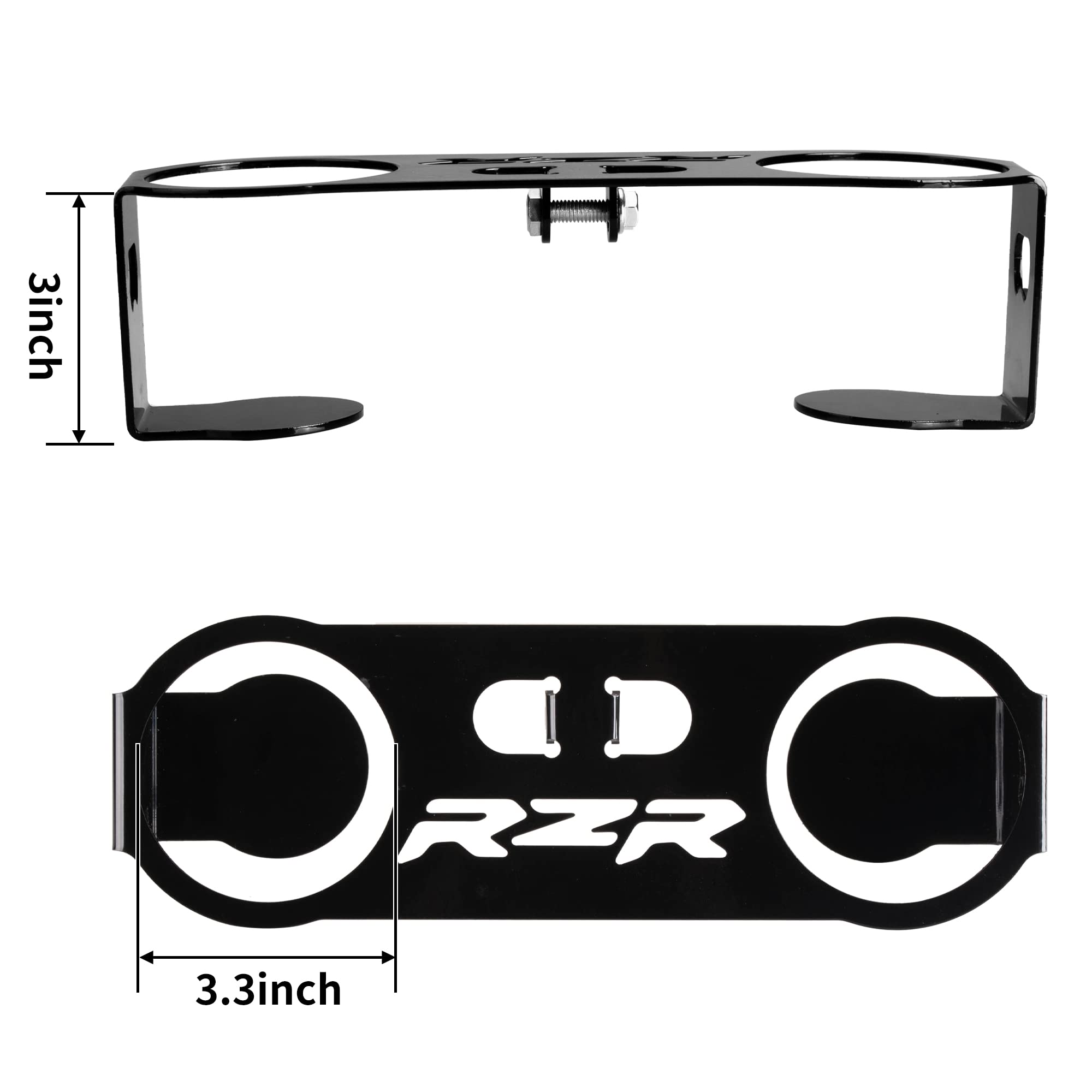 Generic cup holder installed on Polaris RZR T-bar, brand improving passenger access