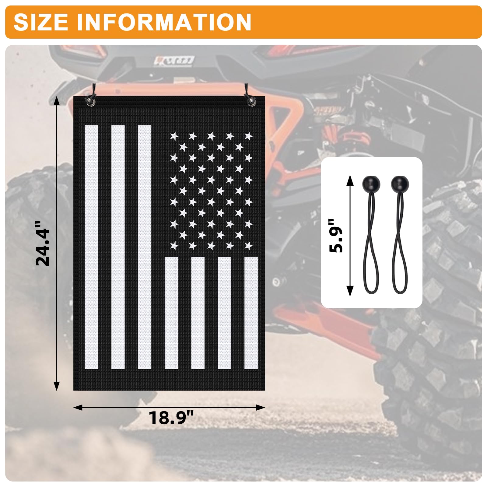Generic UTV size scale with hands showing compact, universal fit