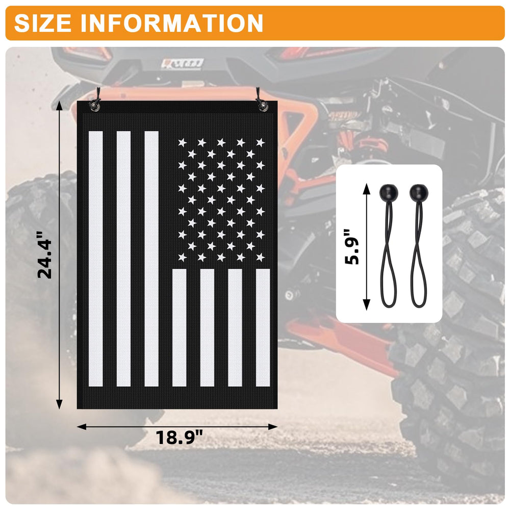 Generic UTV size scale with hands showing compact, universal fit