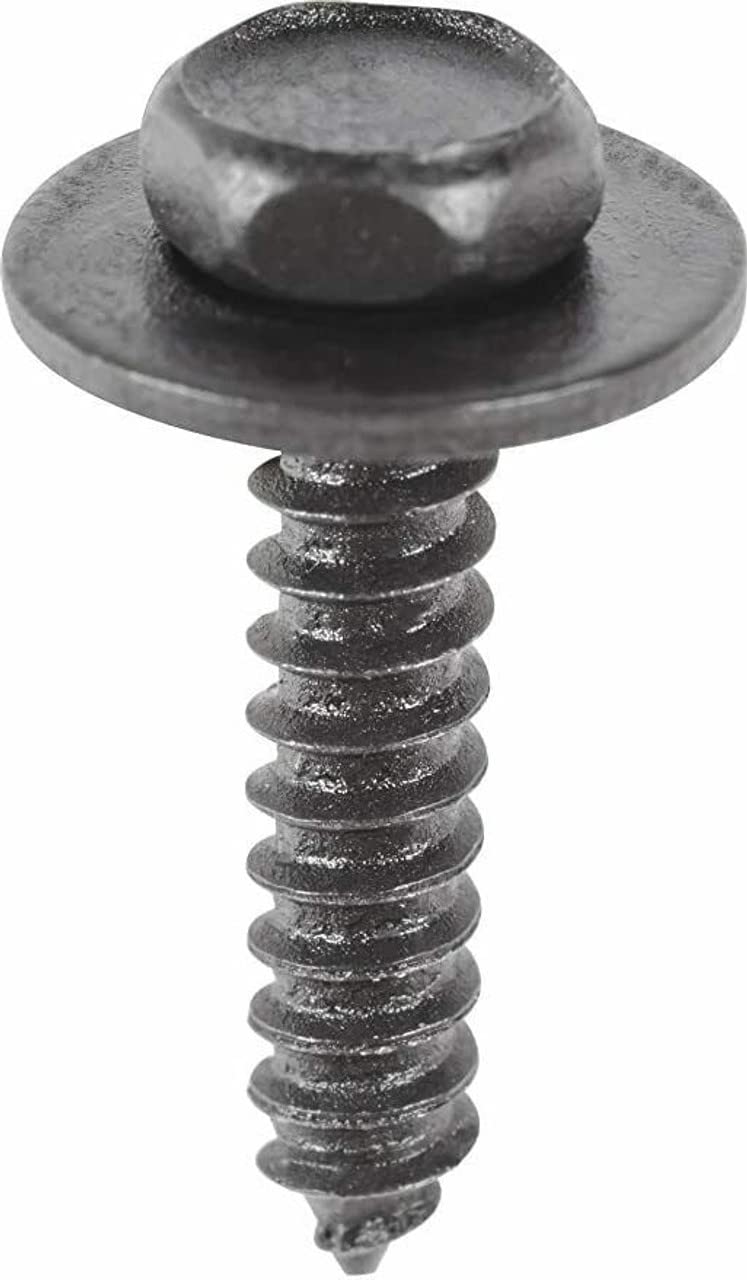 Generic brand indented hex head and loose washer macro showing correct sealing