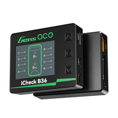 Gens ace iCheck B36 front display showing voltages and balance, quick monitoring benefit