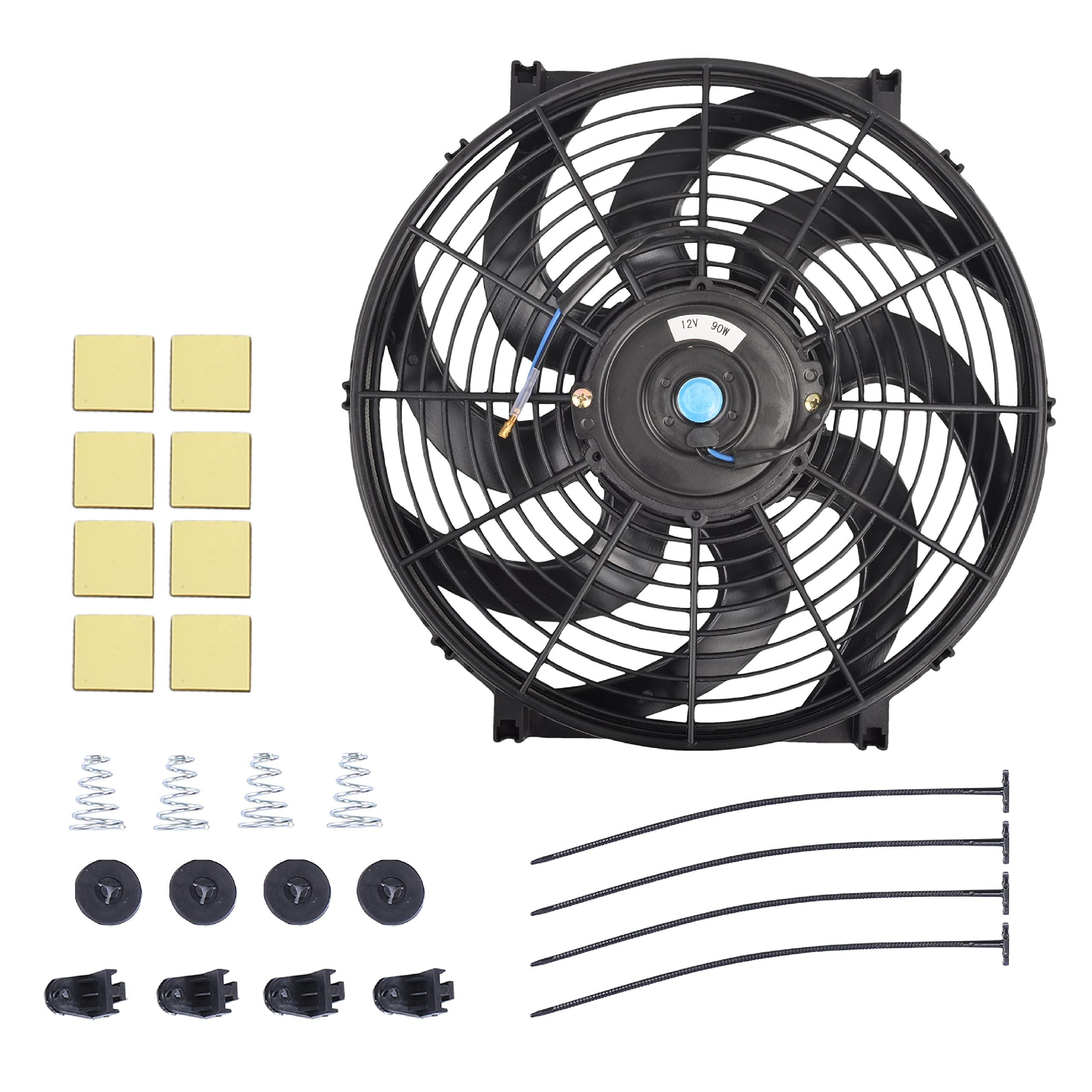 GESEXI front view of 14 inch fan showing compact frame and airflow benefit