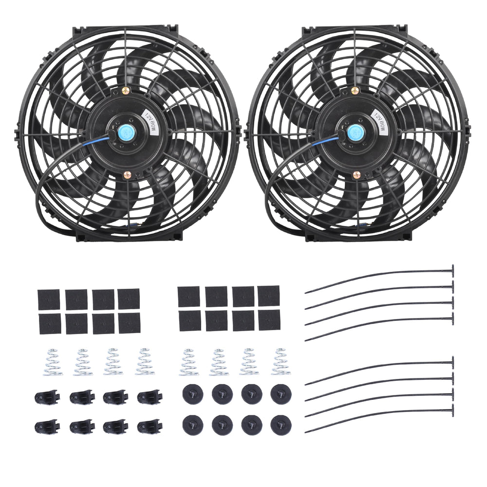 GESEXI front view of 12-inch fan showing mounting brackets and airflow benefit