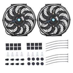 GESEXI front view of 12-inch fan showing mounting brackets and airflow benefit